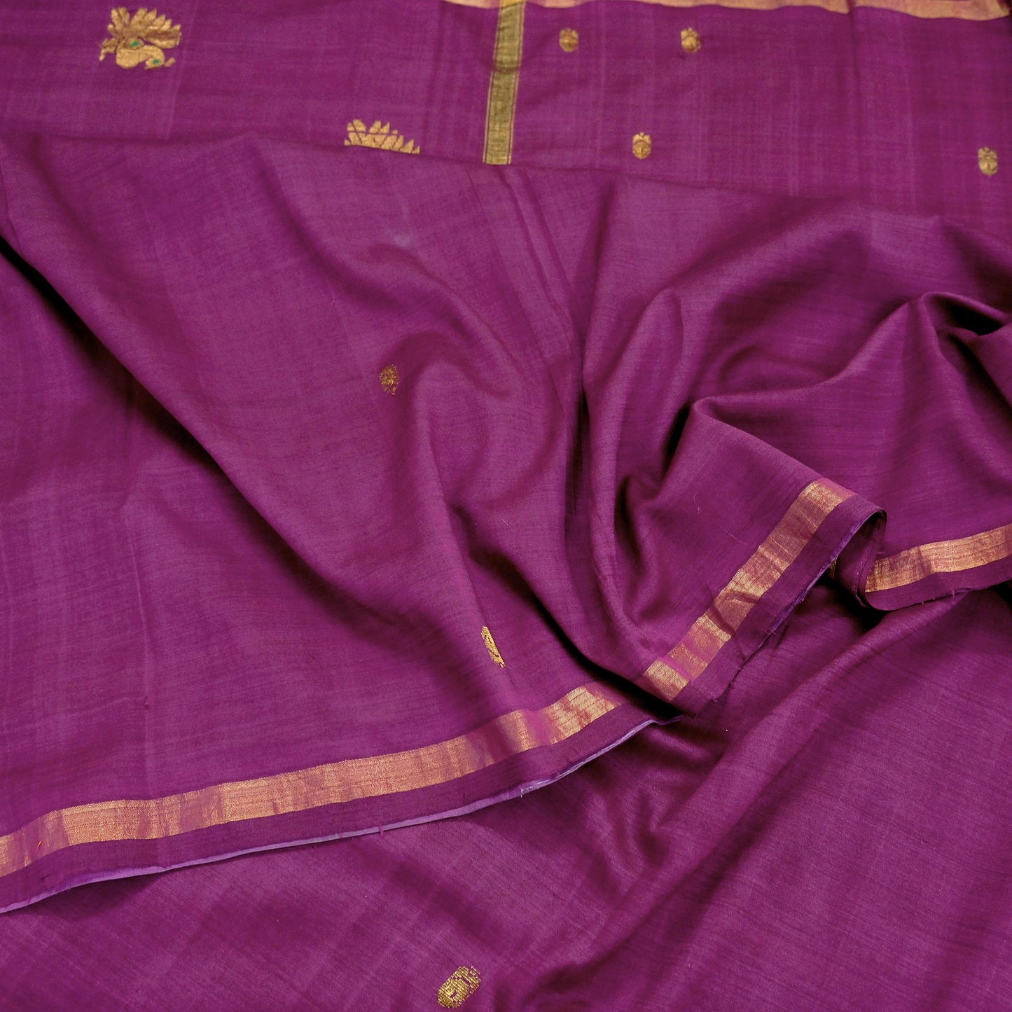 Indian Vintage Purple Sarees Hand Embroidered Sari 100% Pure Silk Craft Fabric 5yd Soft Zari Dress making wedding sarees