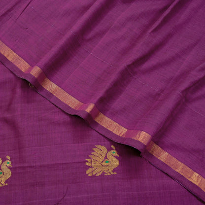 Indian Vintage Purple Sarees Hand Embroidered Sari 100% Pure Silk Craft Fabric 5yd Soft Zari Dress making wedding sarees