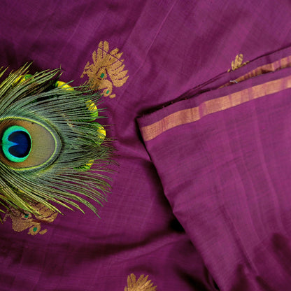 Indian Vintage Purple Sarees Hand Embroidered Sari 100% Pure Silk Craft Fabric 5yd Soft Zari Dress making wedding sarees