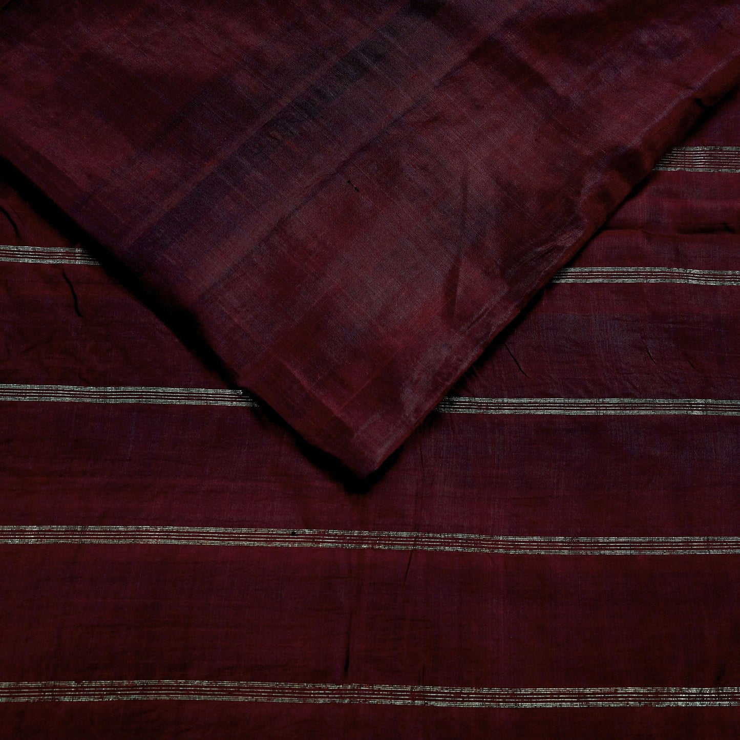 Indian Vintage Sari  Red & Maroon Mysore Silk Woven Saree with Zari Border 5 Yards Soft Craft Fabric Upcycle, Quilting, Dressmaking