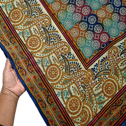 Indian Women Vintage Multi Sarees 100% Pure Georgette Silk Printed Sari Sewing 5yd Soft Craft Floral Design Wrap Boho Dress Making