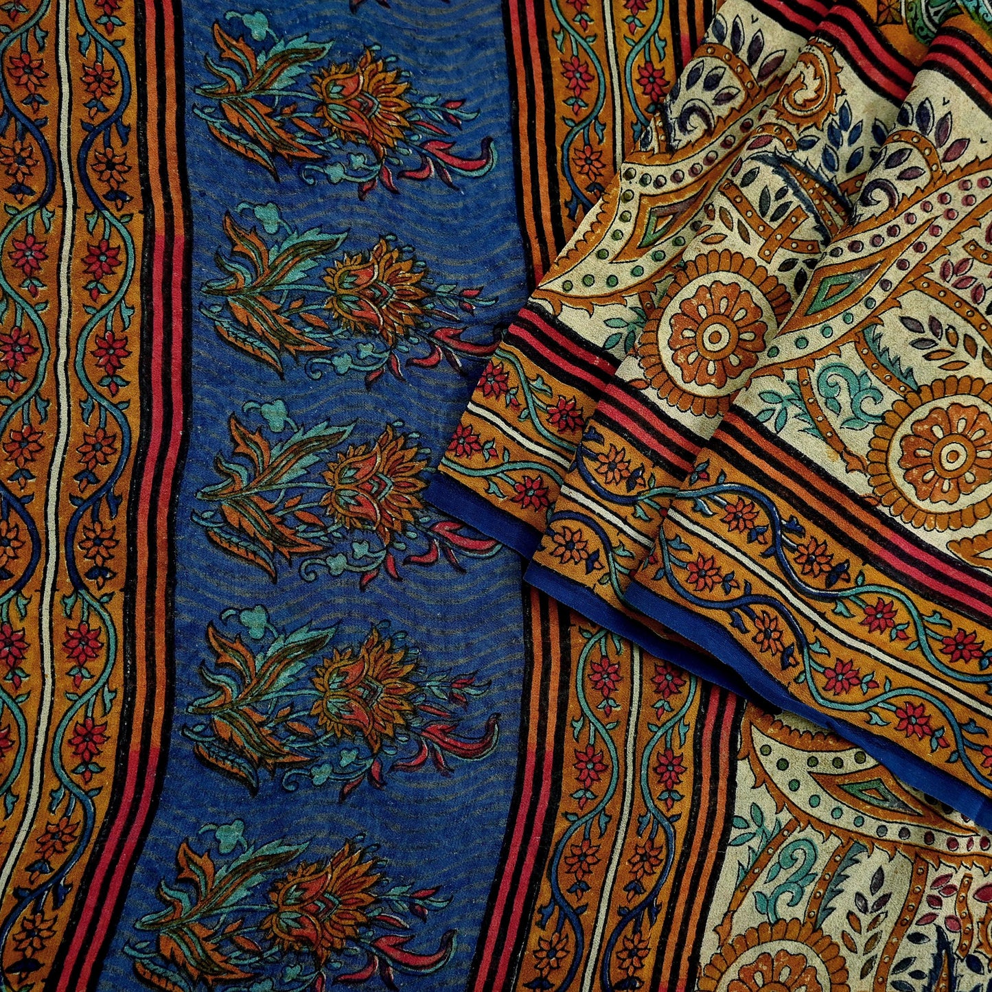 Indian Women Vintage Multi Sarees 100% Pure Georgette Silk Printed Sari Sewing 5yd Soft Craft Floral Design Wrap Boho Dress Making