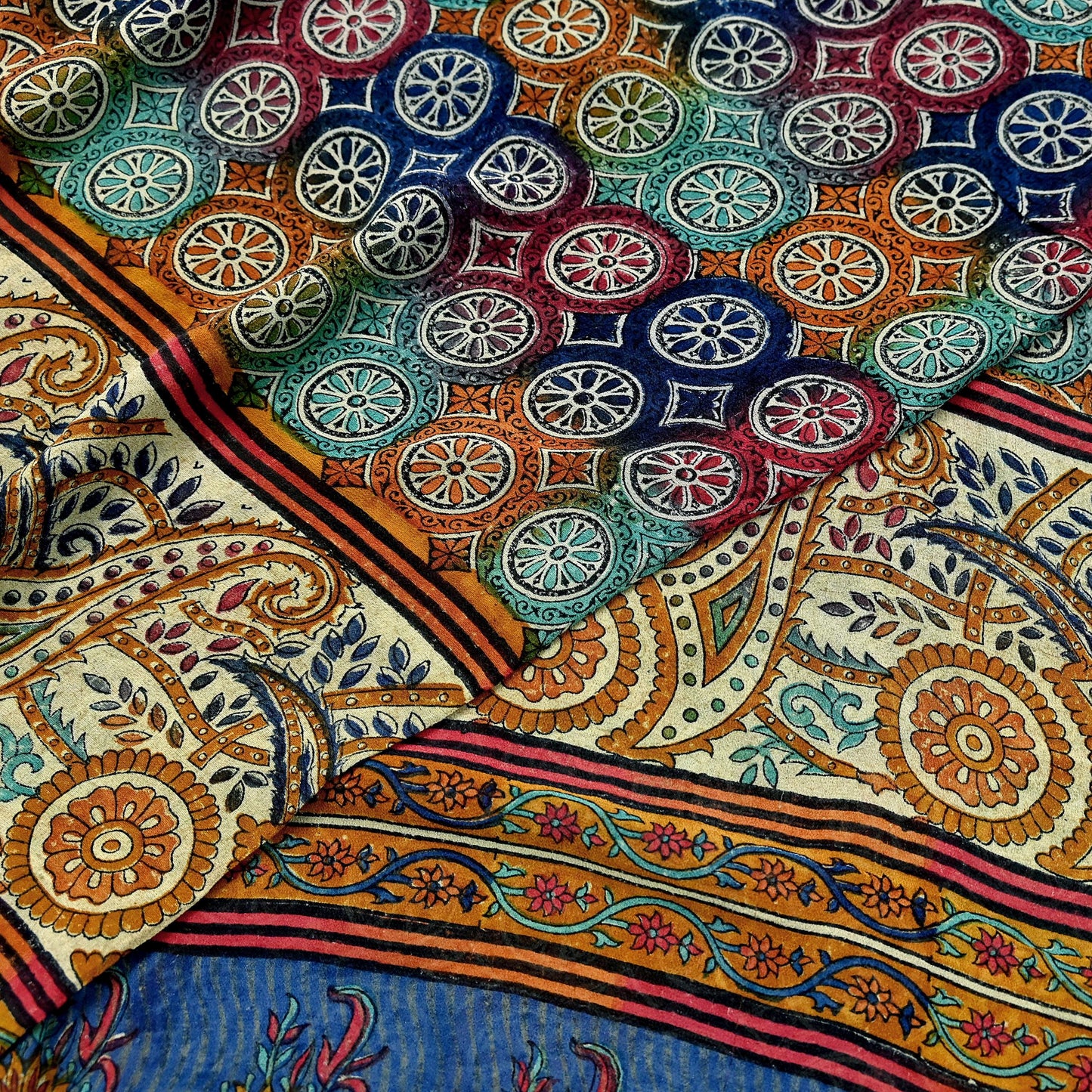 Indian Women Vintage Multi Sarees 100% Pure Georgette Silk Printed Sari Sewing 5yd Soft Craft Floral Design Wrap Boho Dress Making