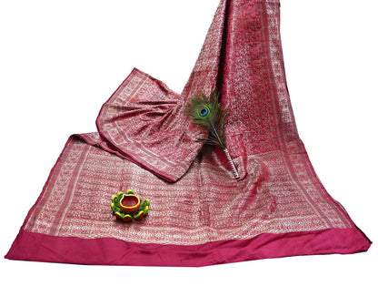 Indian Vintage Sari Wine Heavy Wedding Pure Satin Silk Woven Banarasi Tanchoi Saree 5Yd Ethnic Craft Fabric Upcycle Bridal Heavy Sarees