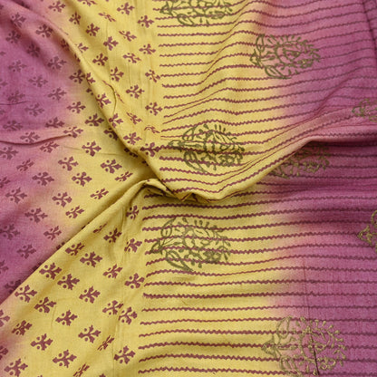 Vintage Indian Maroon & yellow Long Stole Woolen Scarf Dupatta Infinity Scarves Painted Sarong Wrap Craft Fabric Veil Woman Hijab Shawl