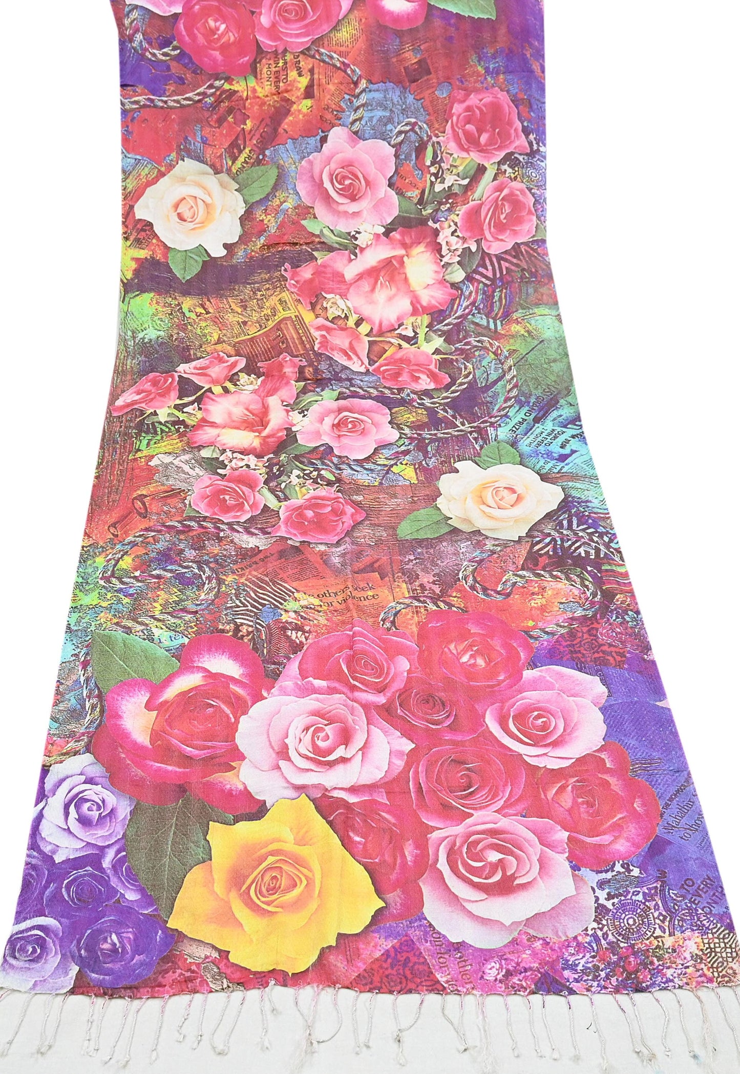 Vintage Long Stole Woolen Scarf Printed Dupatta Infinity Scarves Sarong Wrap Veil Woman Hijab Shawl Craft Fabric