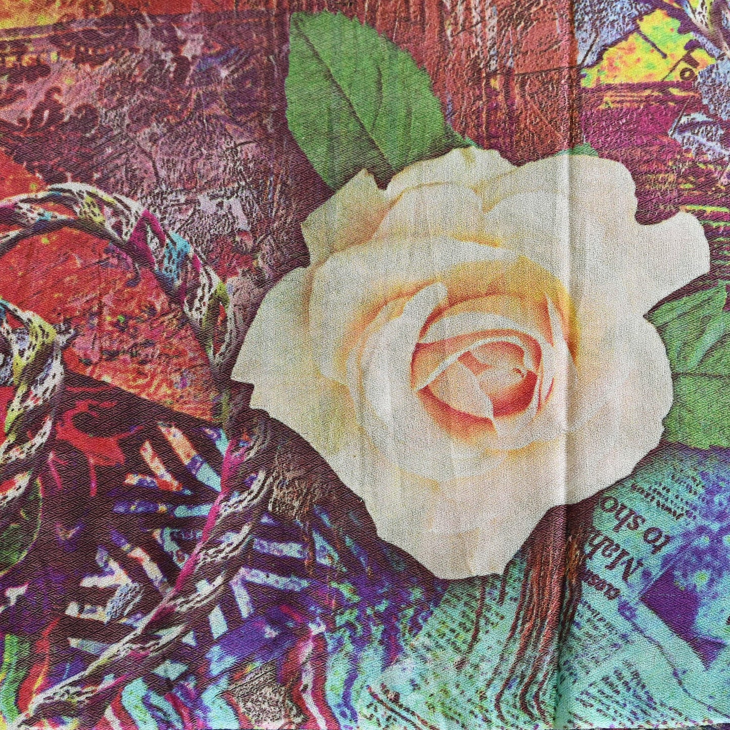 Vintage Long Stole Woolen Scarf Printed Dupatta Infinity Scarves Sarong Wrap Veil Woman Hijab Shawl Craft Fabric