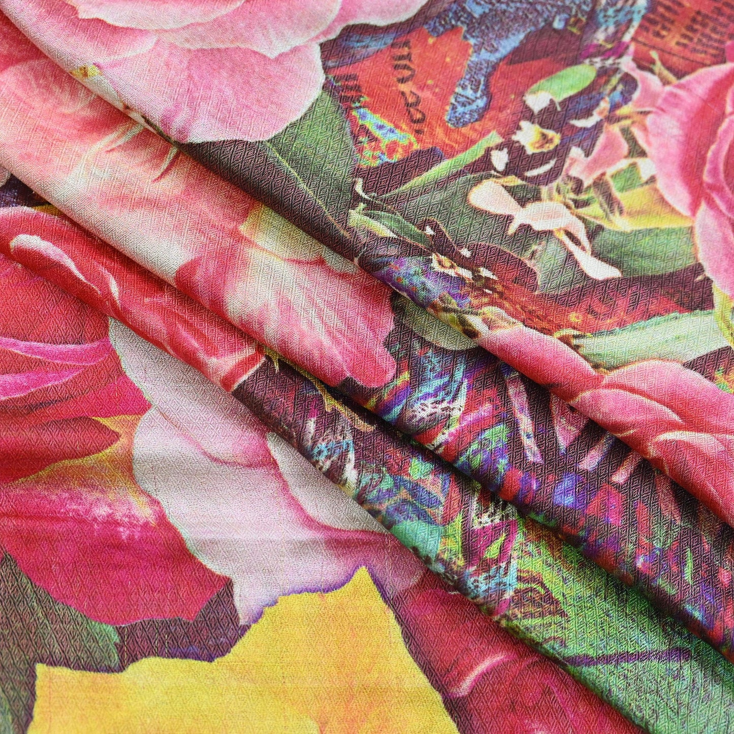 Vintage Long Stole Woolen Scarf Printed Dupatta Infinity Scarves Sarong Wrap Veil Woman Hijab Shawl Craft Fabric