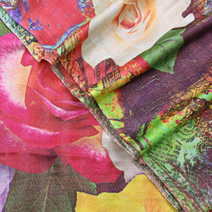 Vintage Long Stole Woolen Scarf Printed Dupatta Infinity Scarves Sarong Wrap Veil Woman Hijab Shawl Craft Fabric