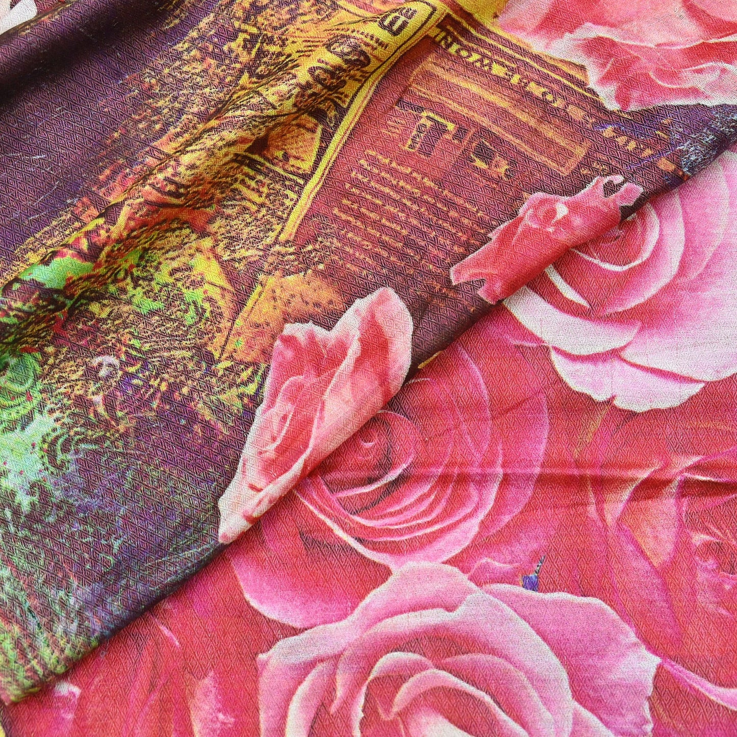 Vintage Long Stole Woolen Scarf Printed Dupatta Infinity Scarves Sarong Wrap Veil Woman Hijab Shawl Craft Fabric