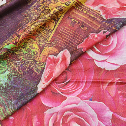 Vintage Long Stole Woolen Scarf Printed Dupatta Infinity Scarves Sarong Wrap Veil Woman Hijab Shawl Craft Fabric