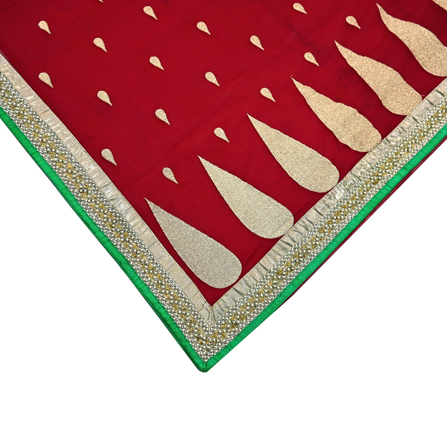 Indian Vintage Heavy Sari Red Pure Georgette Silk Hand Embroidered Sarees Craft Fabric 6Yd Sewing Ethnic Bollywood saree Dress making