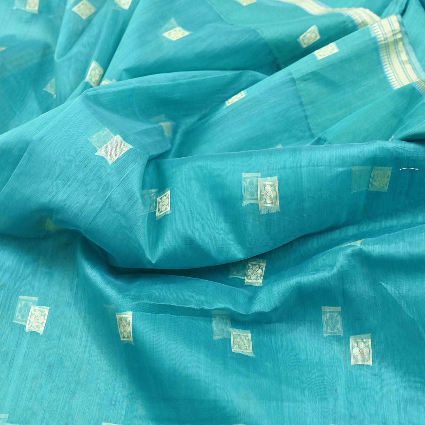 Indian Vintage Sari Green Pure Cotton Hand Woven Sarees Craft Fabric 5yd Ethnic Crafting Quilting Dress Making Quilting Upcycle