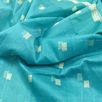 Indian Vintage Sari Green Pure Cotton Hand Woven Sarees Craft Fabric 5yd Ethnic Crafting Quilting Dress Making Quilting Upcycle