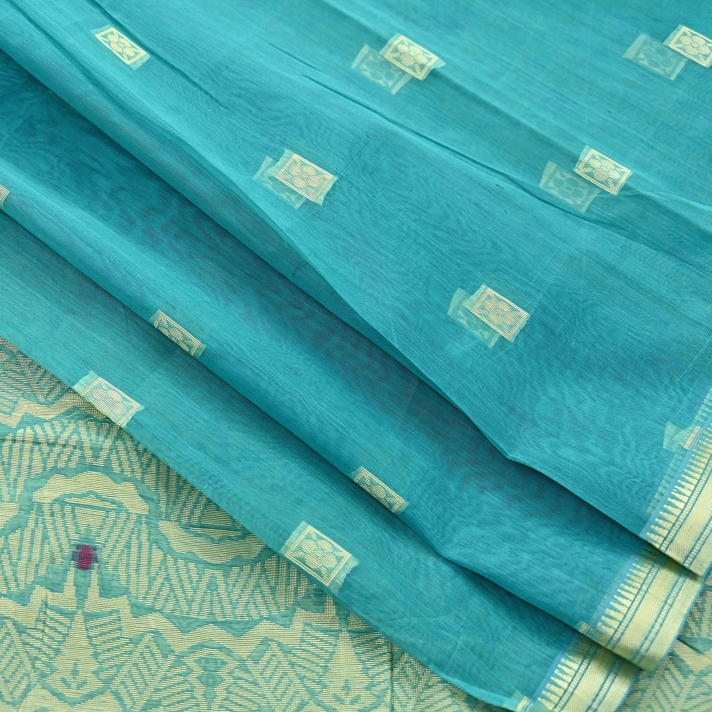 Indian Vintage Sari Green Pure Cotton Hand Woven Sarees Craft Fabric 5yd Ethnic Crafting Quilting Dress Making Quilting Upcycle