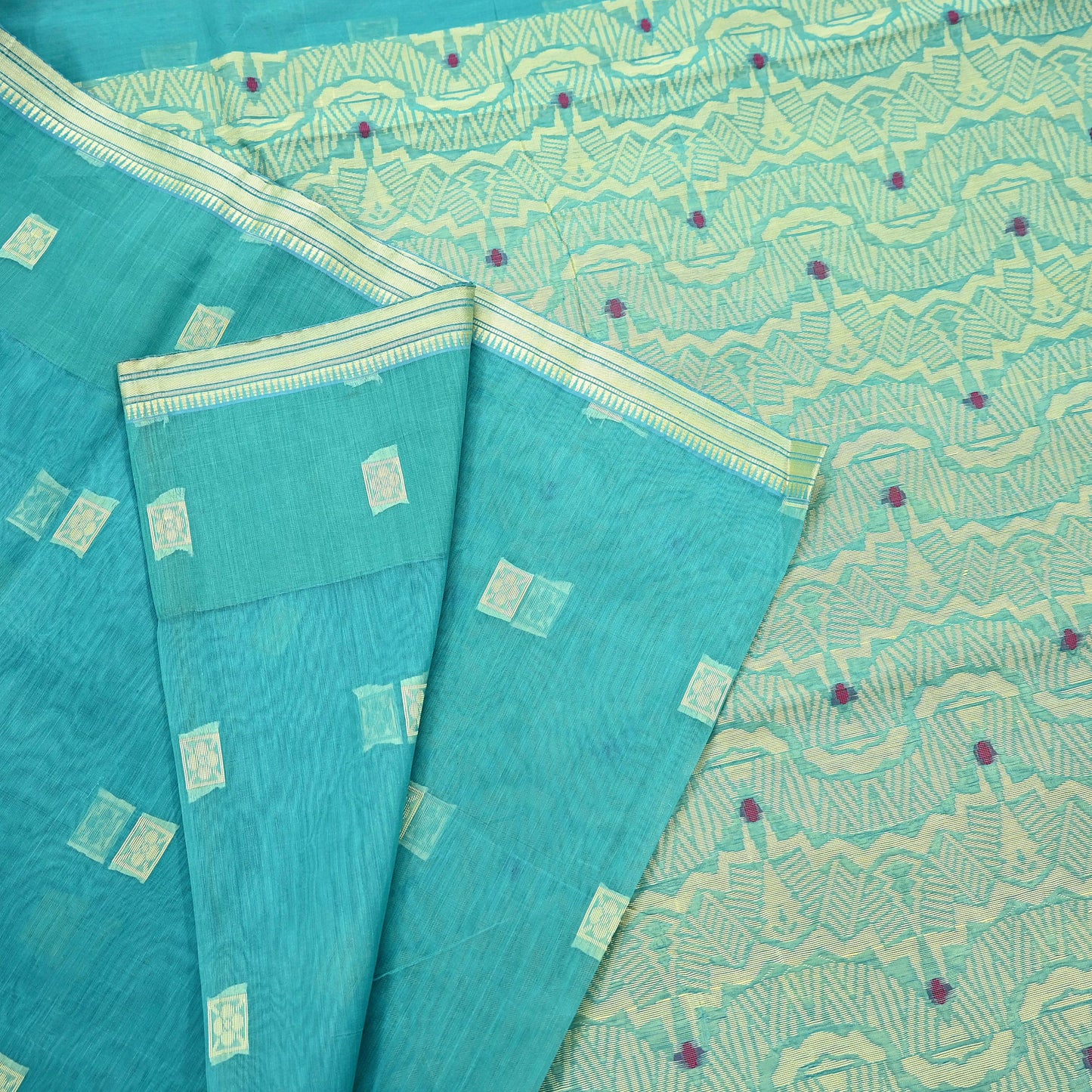 Indian Vintage Sari Green Pure Cotton Hand Woven Sarees Craft Fabric 5yd Ethnic Crafting Quilting Dress Making Quilting Upcycle