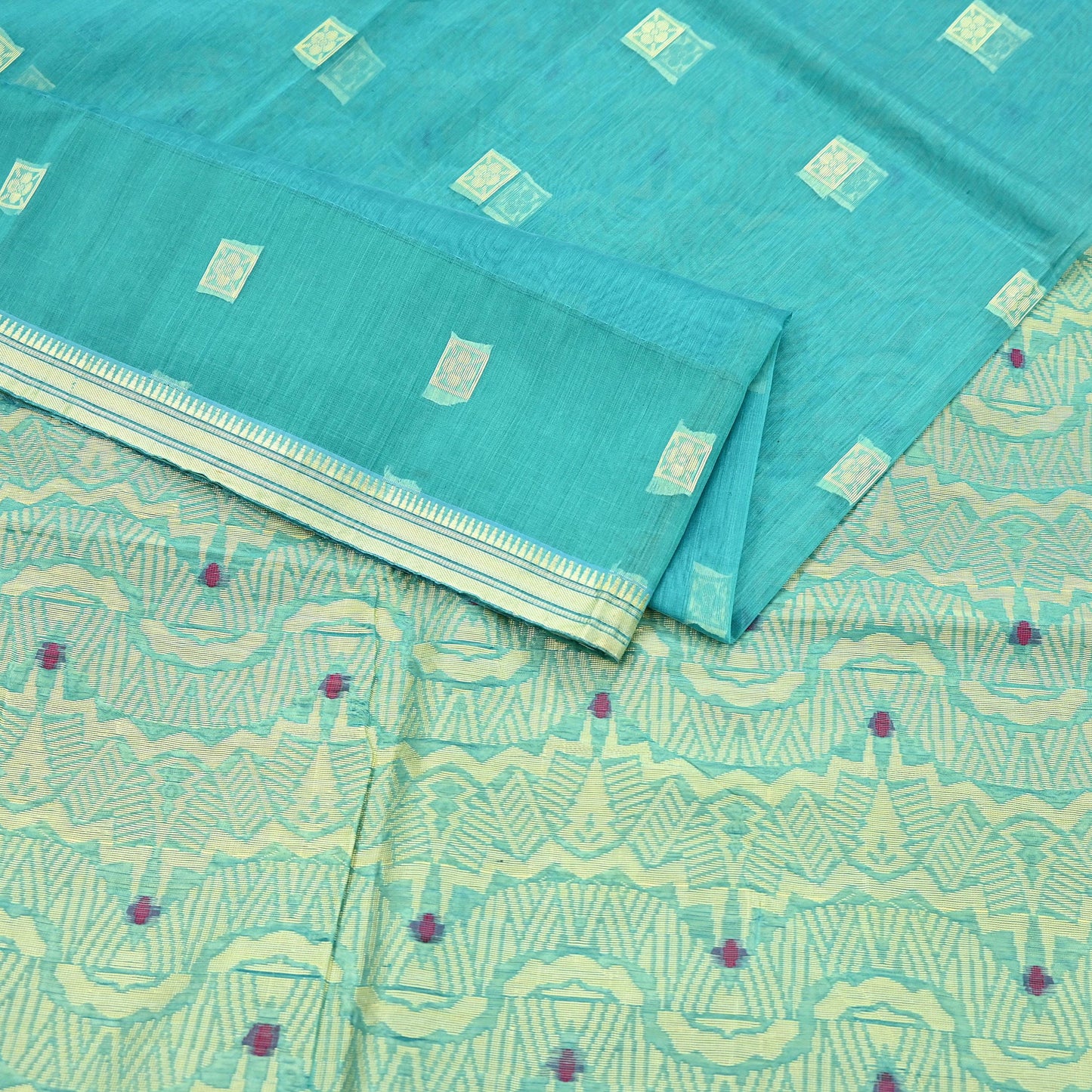 Indian Vintage Sari Green Pure Cotton Hand Woven Sarees Craft Fabric 5yd Ethnic Crafting Quilting Dress Making Quilting Upcycle