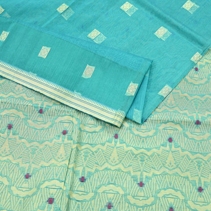 Indian Vintage Sari Green Pure Cotton Hand Woven Sarees Craft Fabric 5yd Ethnic Crafting Quilting Dress Making Quilting Upcycle