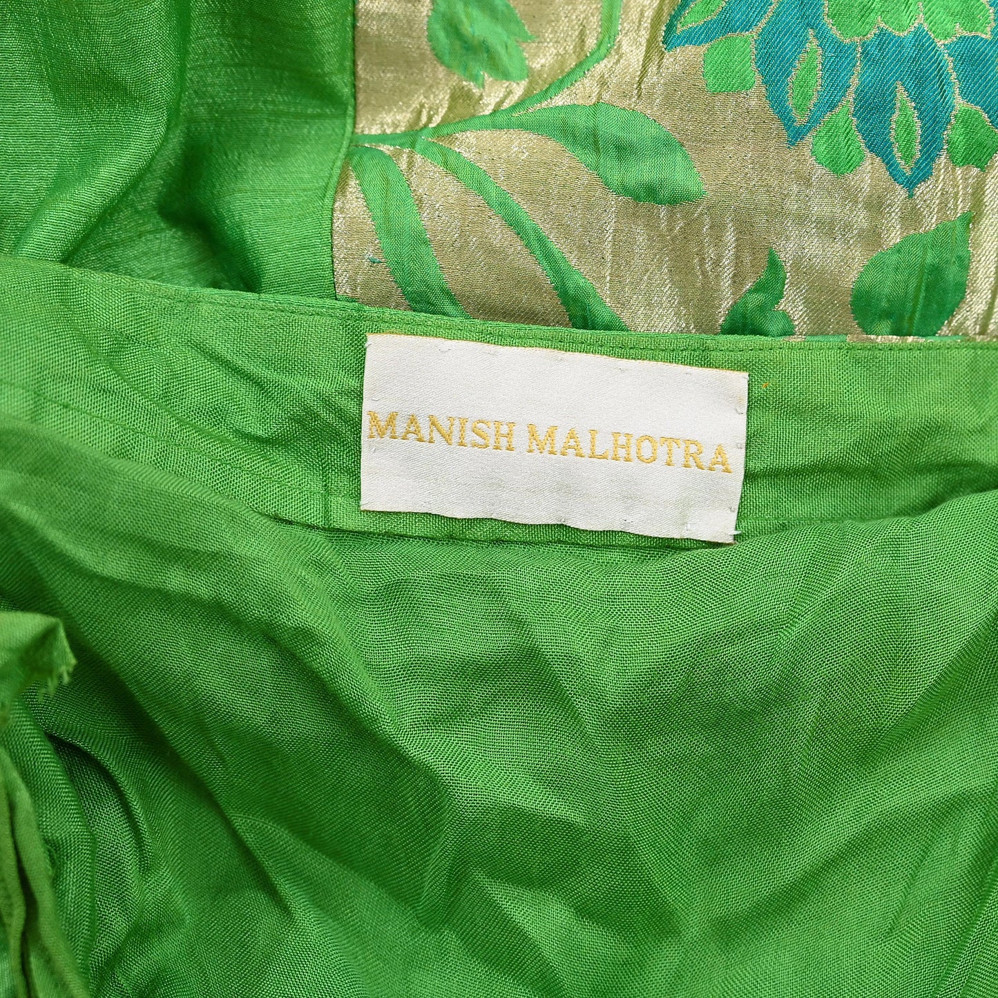 Indian Heavy Party Wear Green Pure Chanderi Silk Hand Embroidered Lehenga/Skirt Designer By Manish Malhotra Bridal Wear Zardozi/ Dabka