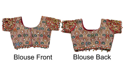 Indian Heavy Wedding Red Pure Satin Silk & Pure Georgette Silk Hand Embroidered Lehenga 3pcs Set Designer By Manish Malhotra Party Wear