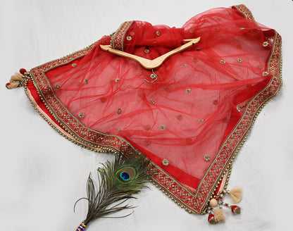 Indian Heavy Wedding Red Raw Silk/Net Hand Embroidered Lehenga 2pcs Set By Designer Sabyasachi Bridal Wear