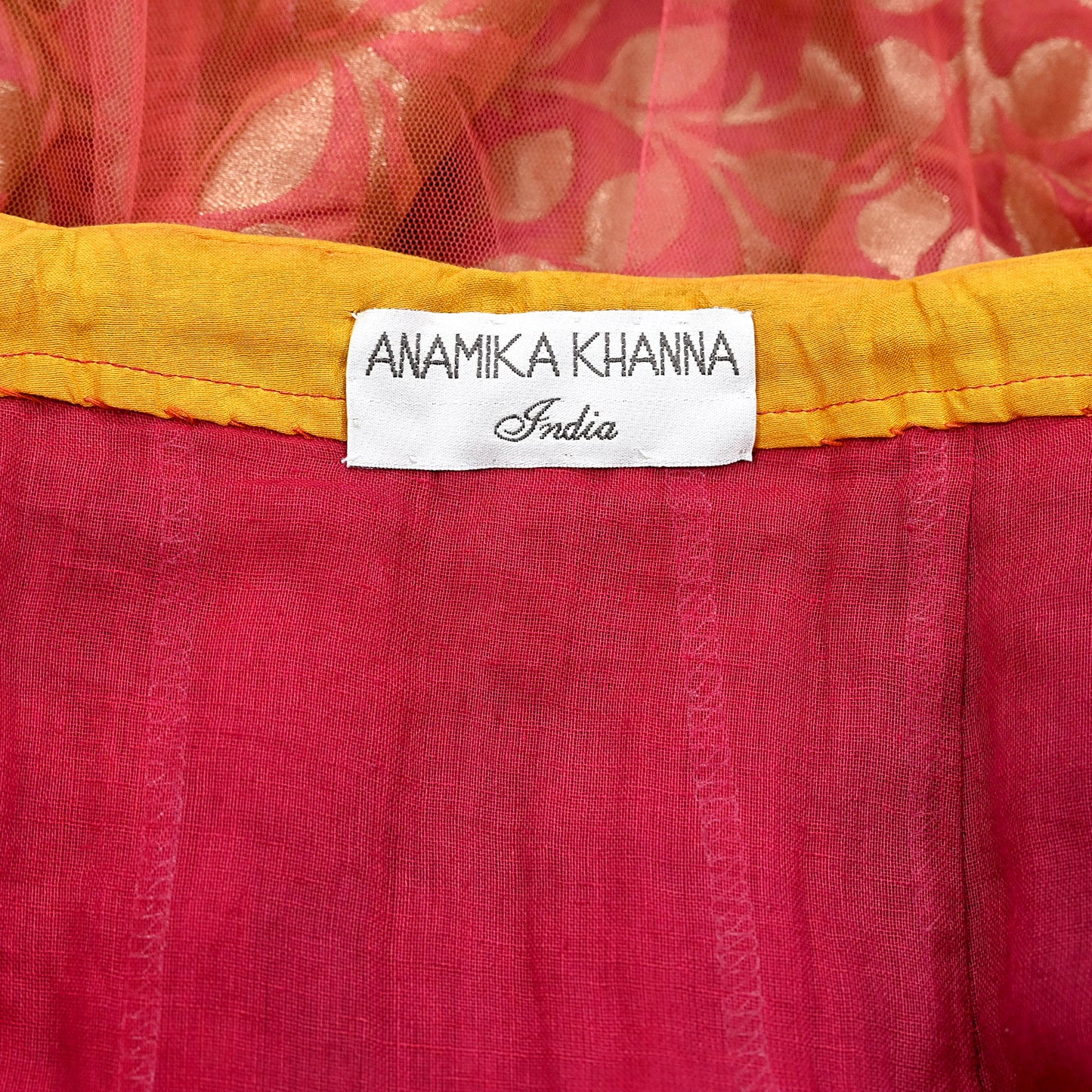 Indian Heavy Party wear Peach Net Hand Embroidered Lehenga/Skirt Designer By Anamika Khanna Bridal Wear Zardozi/ Dabka Bollywood skirt