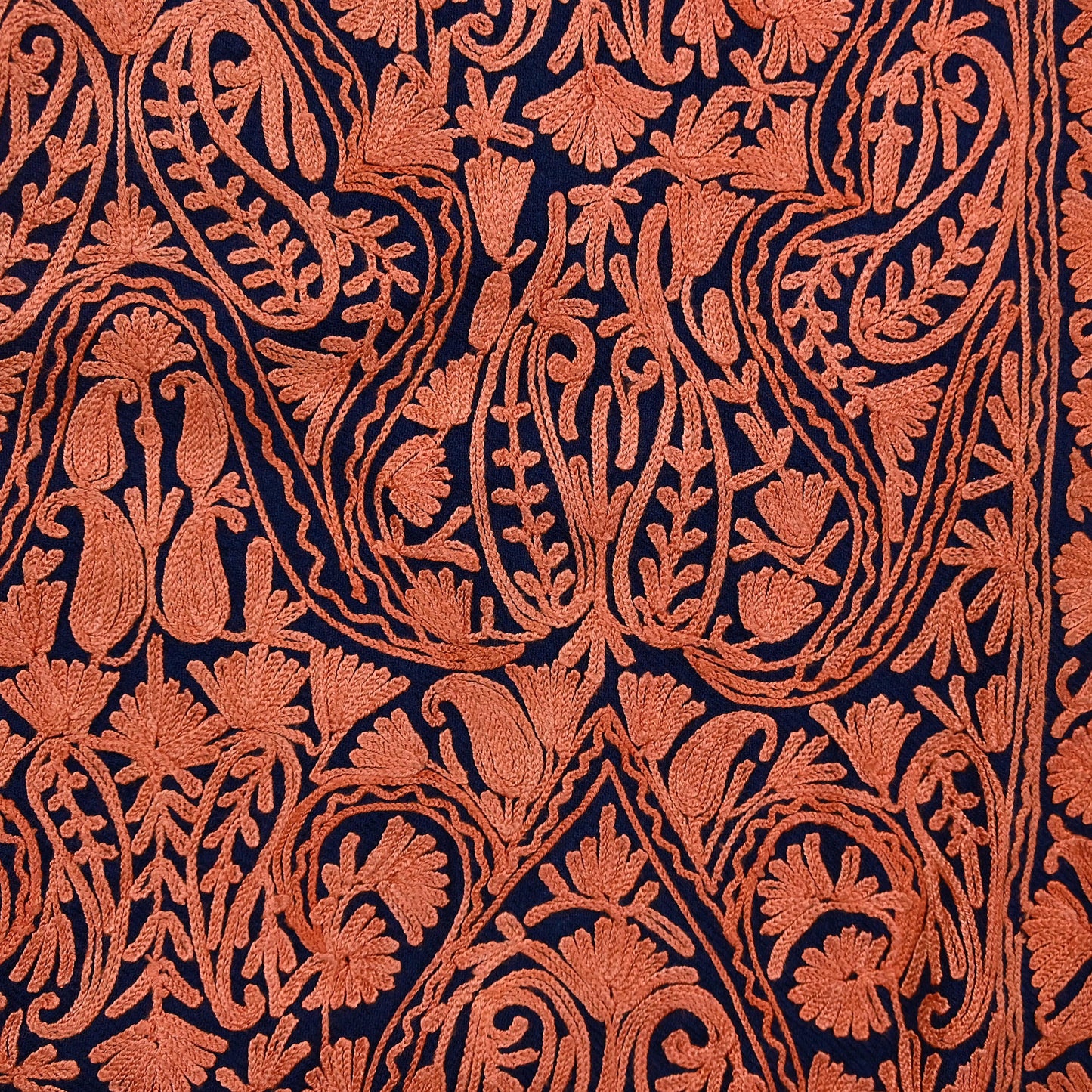 Indian Vintage Blue Embroidered Kashmiri Coat, Aari Embroidery, Pure Woolen Coat, Boho Jacket For Both Women/Men Indian Coat