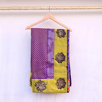 Indian Pre-Owned Sari Blue Pure Silk Hand Embroidered Kanjivaram Designer Manish Malhotra Sarees Ethnic Zardozi/Zari wedding Saree