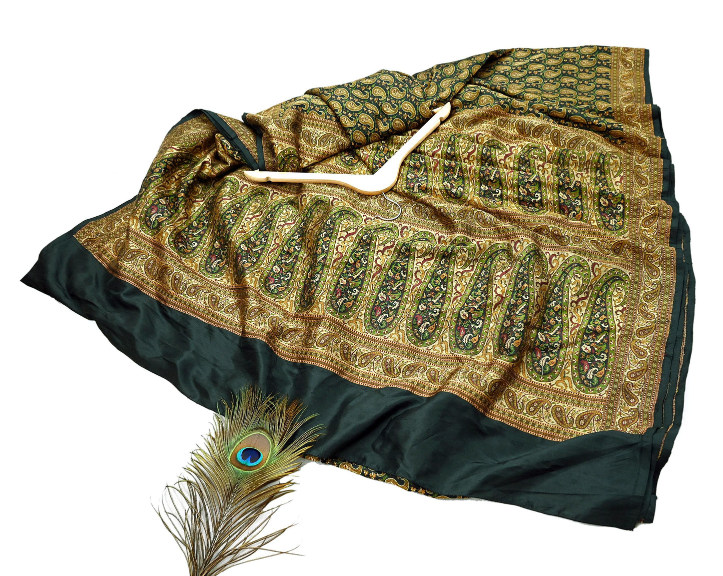 Vintage Heavy Black Sarees Pure Silk Hand Woven Sari Craft Fabric 5Yd Sewing Soft Ethnic Zari Dress Making Wedding Sari