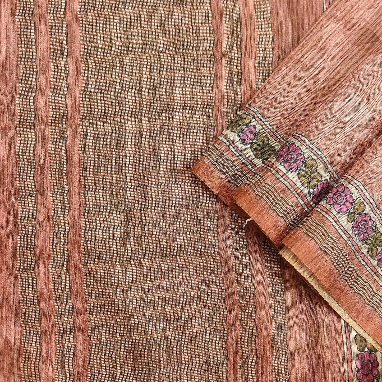 Indian Vintage Dupatta Peach & Brown Long Stole Artificial Silk Woven Printed Scarves Veil Scarf Wrap Soft Hijab Party wear veil Fringes