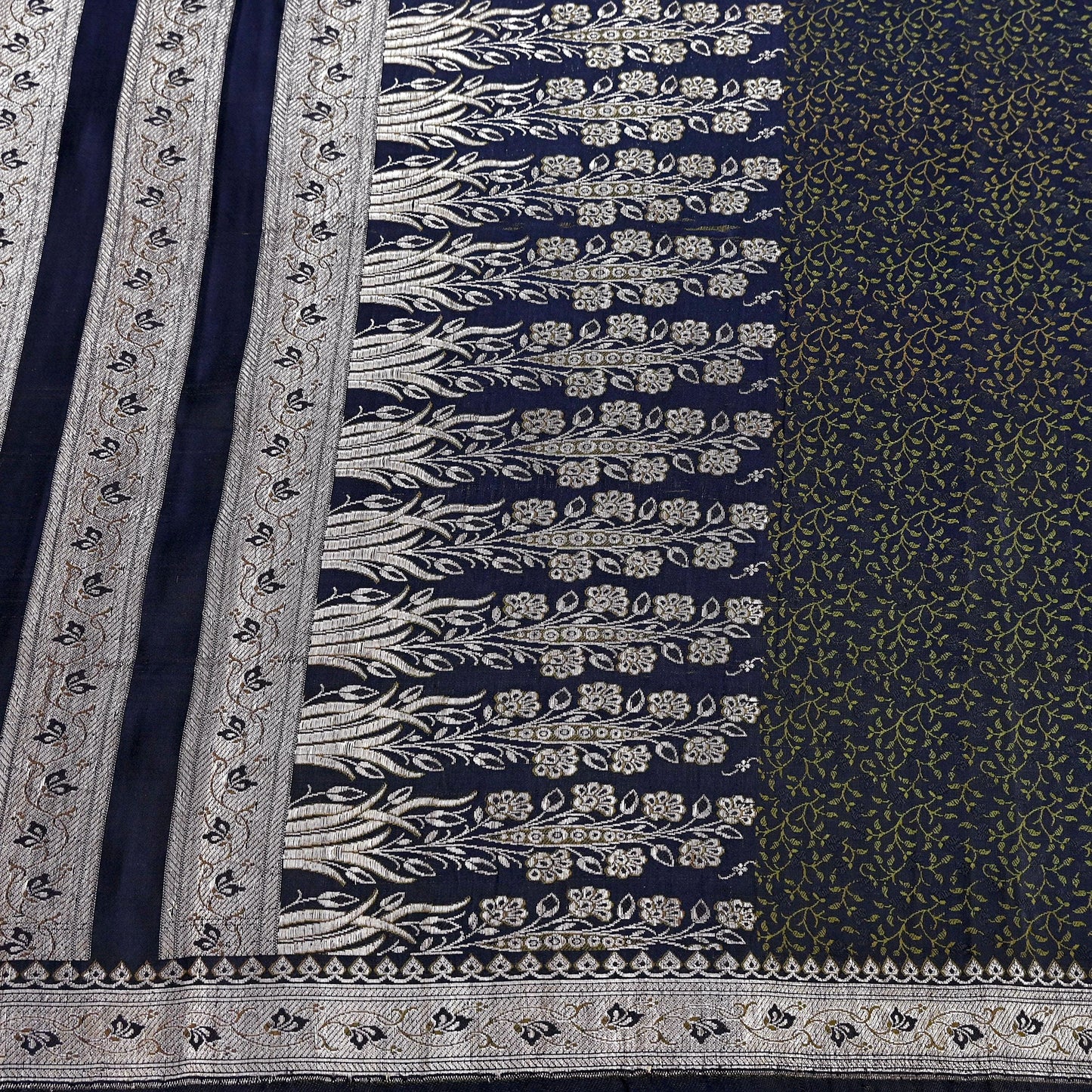 Indian Vintage Sari Blue Heavy Wedding Pure Satin Silk Woven Banarasi Tanchoi Saree 5Yd Ethnic Craft Fabric Upcycle Bridal Heavy Sarees