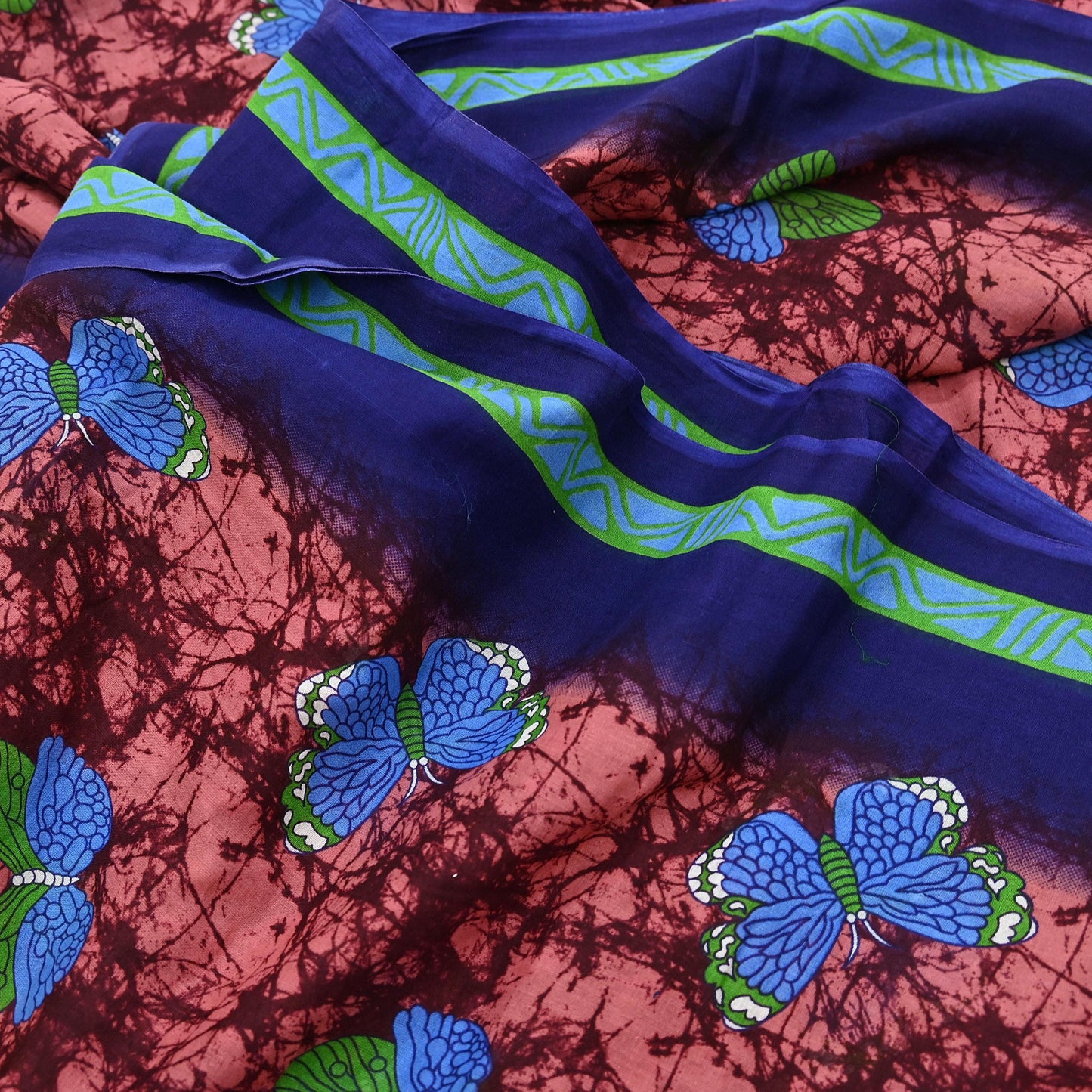 Indian Vintage Sari Maroon & Brown Printed Sarees Pure Cotton Craft Fabric Soft 5Yd Sewing Sarong Wrap Boho Floral Dress making Quilting