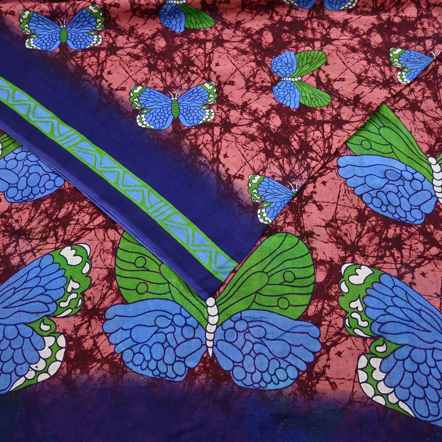 Indian Vintage Sari Maroon & Brown Printed Sarees Pure Cotton Craft Fabric Soft 5Yd Sewing Sarong Wrap Boho Floral Dress making Quilting