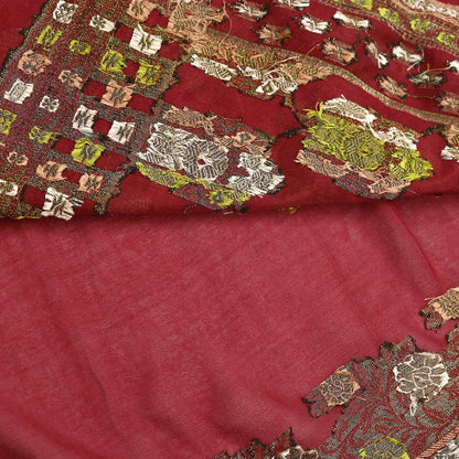 Indian Vintage Sari Red 100% Pure Silk Hand Woven Sarees Craft Fabric 5Yd Ethnic Sewing Dress making Crafting Quilting Upcycle Zari