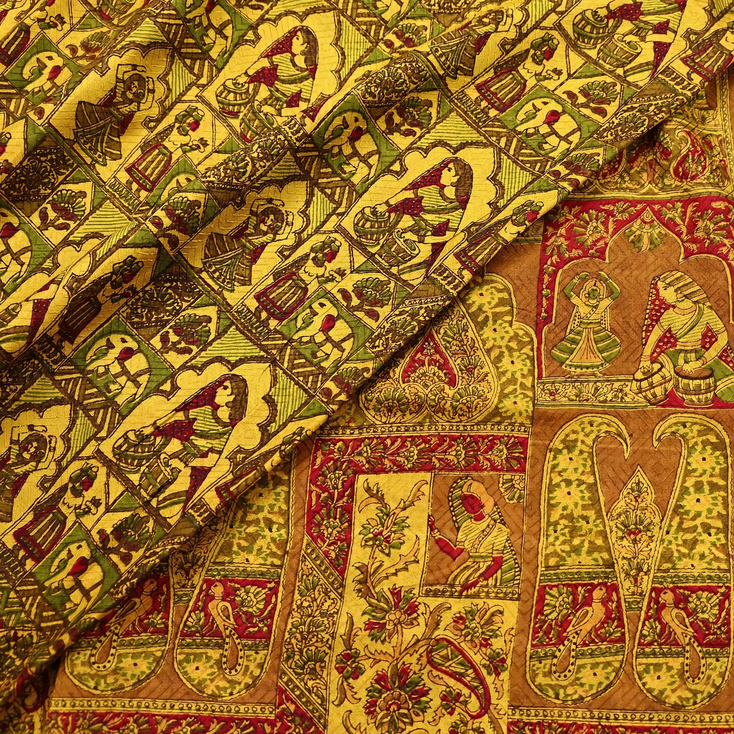 Indian Vintage Sari Yellow Pure Silk Printed Saree 6yd Sewing Craft Fabric DressMaking Soft Crafting Quilting Upcycle