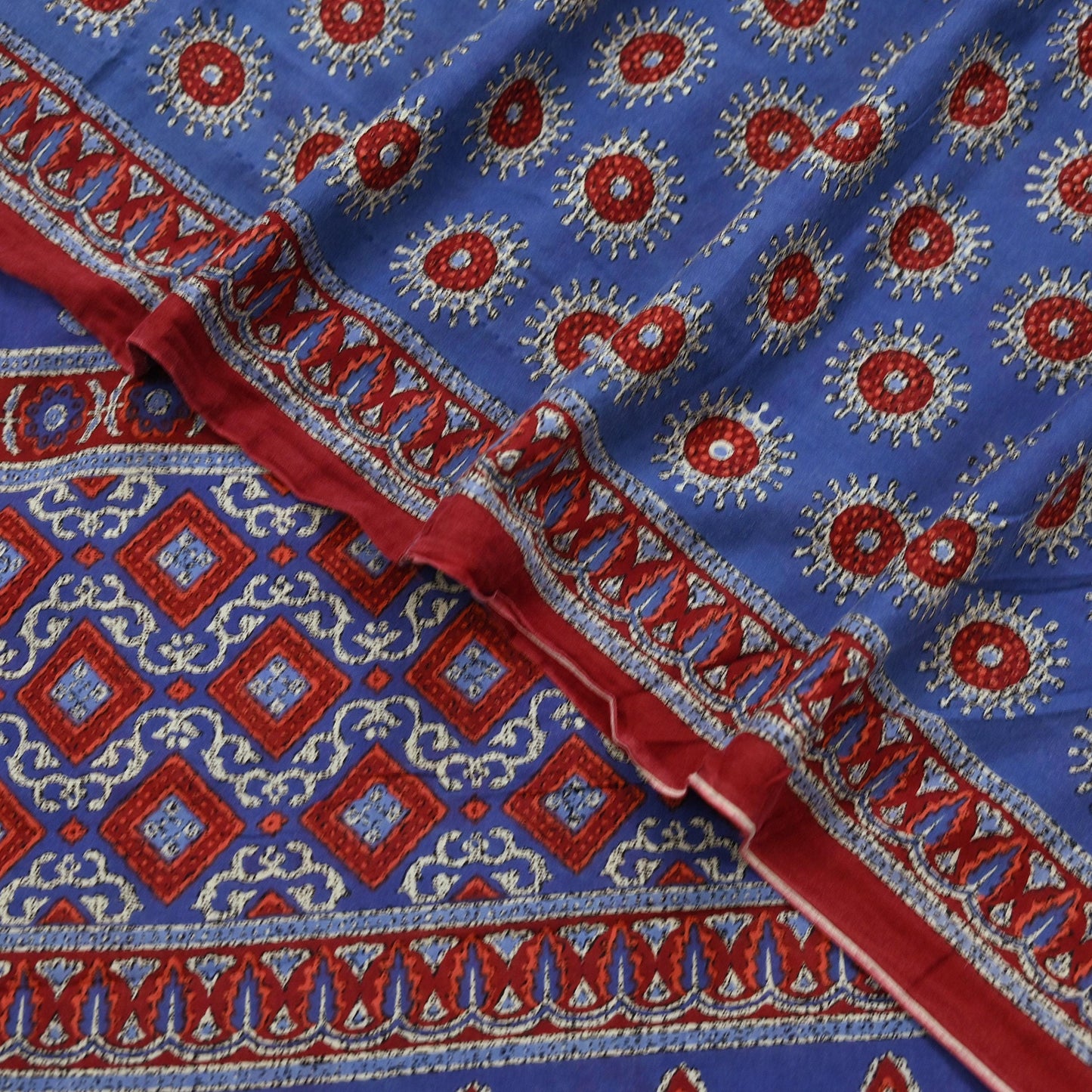 Indian Vintage Sari Purple Pure Cotton Block Printed Sarees Craft Fabric Soft 5Yd Sarong Wrap Boho Fabric Kimono Quilting Crafting Upcycle