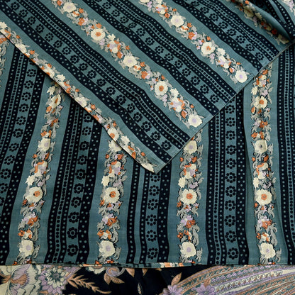 Indian Vintage Sari Black & Gray 100% Pure Silk Printed Saree 5yd Sewing Craft Fabric Dress Making Soft Crafting Quilting Upcycle Used