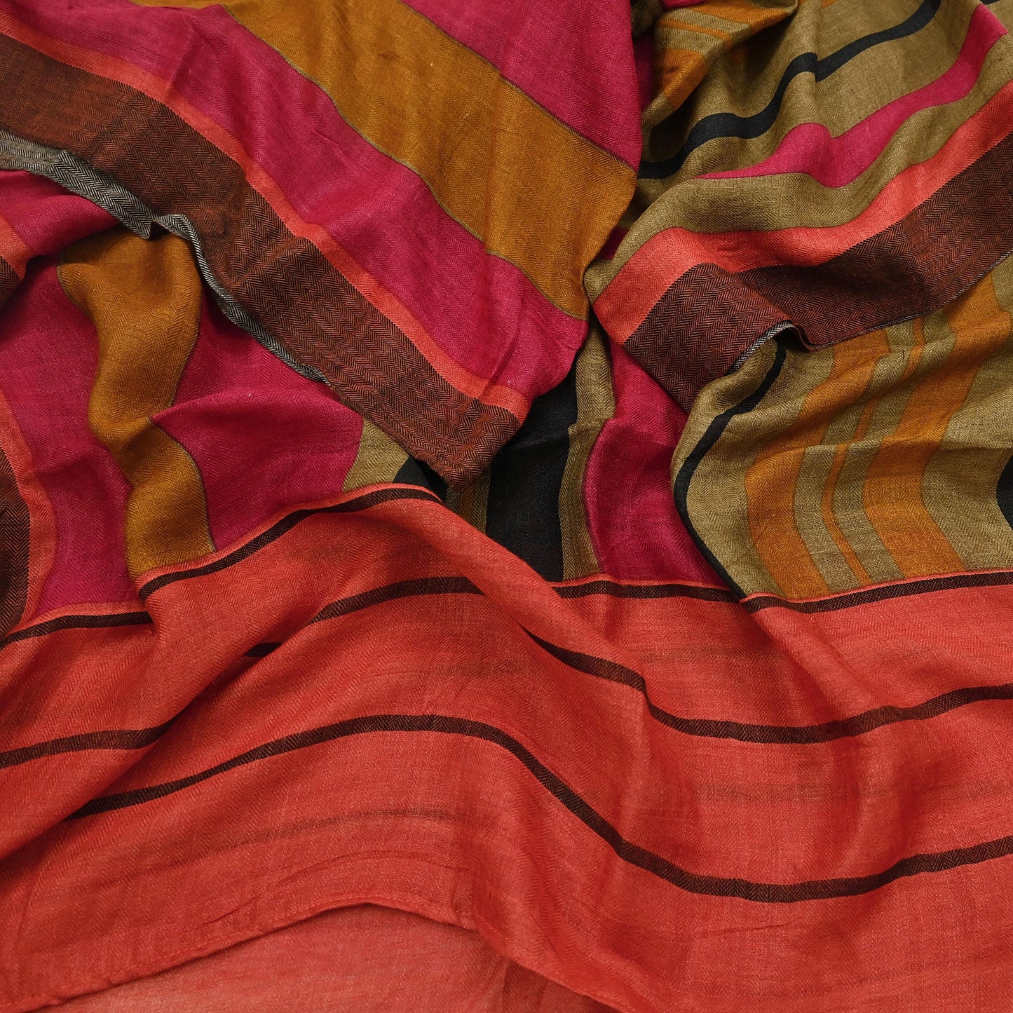 Indian Vintage Multi Long Stole Pure Woolen Scarf Printed Dupatta Infinity Scarves Sarong Wrap Veil Woman Hijab Shawl Craft Fabric Fringes