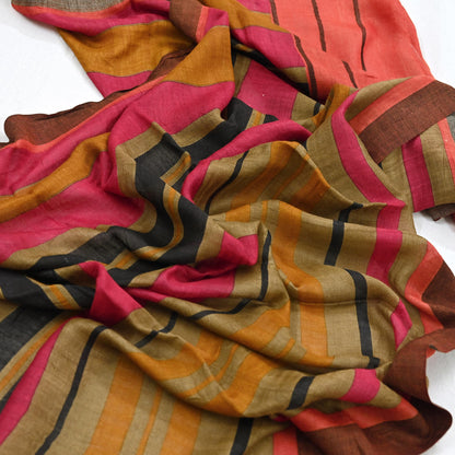 Indian Vintage Multi Long Stole Pure Woolen Scarf Printed Dupatta Infinity Scarves Sarong Wrap Veil Woman Hijab Shawl Craft Fabric Fringes