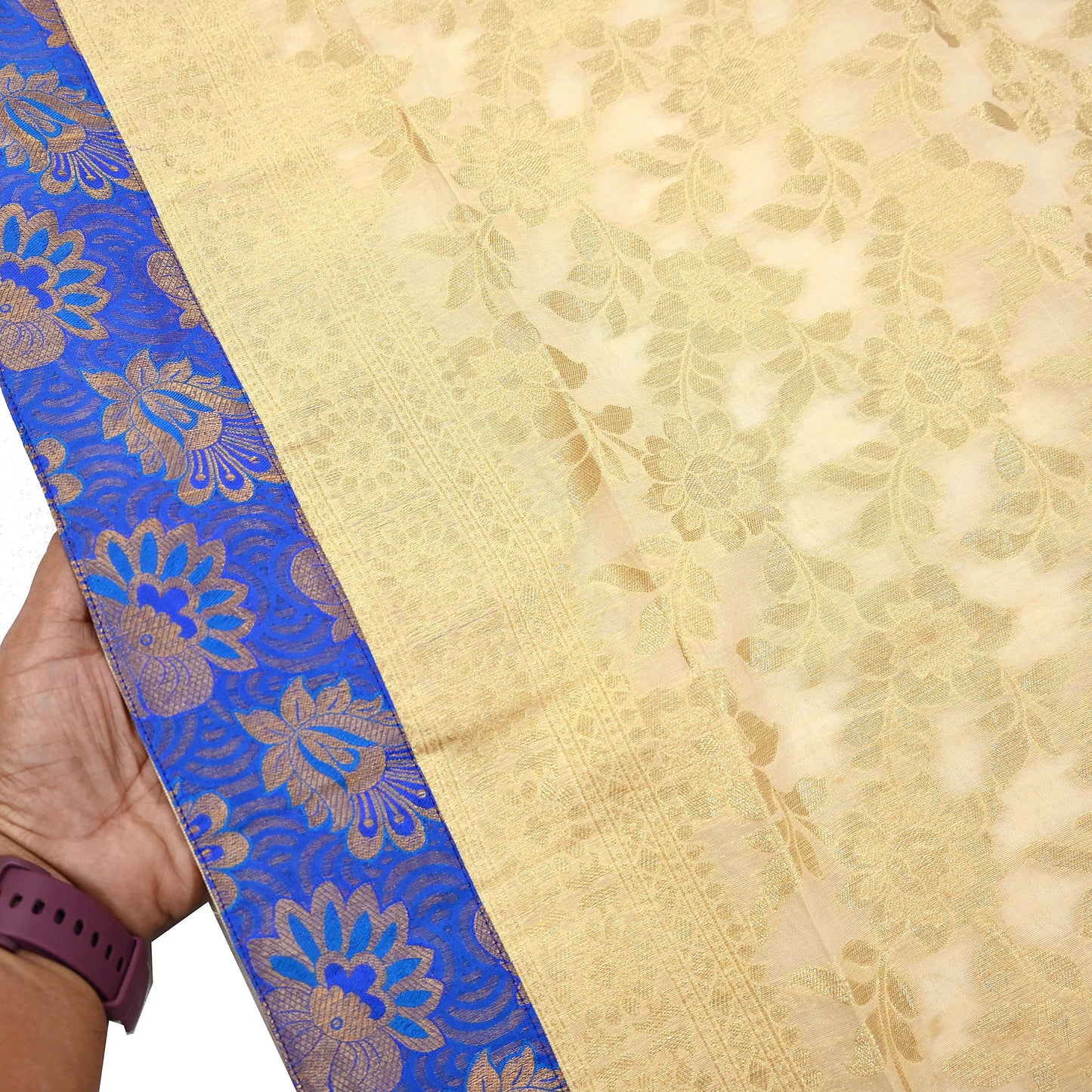 Indian Vintage Heavy Golden Beige Dupatta Pure Silk Long Stole Hand Woven Banarasi Veil Scarves Zari Stole Ethnic Wear Bridal Hijab