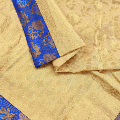 Indian Vintage Heavy Golden Beige Dupatta Pure Silk Long Stole Hand Woven Banarasi Veil Scarves Zari Stole Ethnic Wear Bridal Hijab