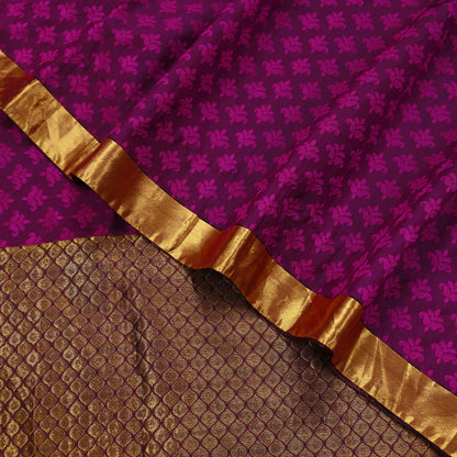 Indian Vintage Heavy Purple Kanjivaram Saree 100% Pure Silk Zari 5Yd Floral Crafting Dress making Crafting Quilting Bollywood Saree
