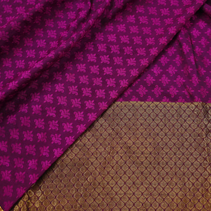 Indian Vintage Heavy Purple Kanjivaram Saree 100% Pure Silk Zari 5Yd Floral Crafting Dress making Crafting Quilting Bollywood Saree