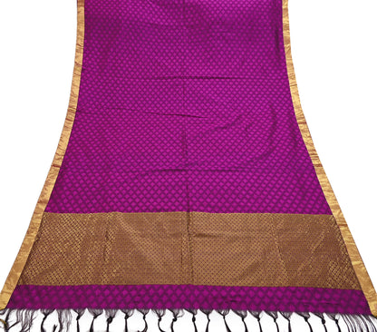 Indian Vintage Heavy Purple Kanjivaram Saree 100% Pure Silk Zari 5Yd Floral Crafting Dress making Crafting Quilting Bollywood Saree