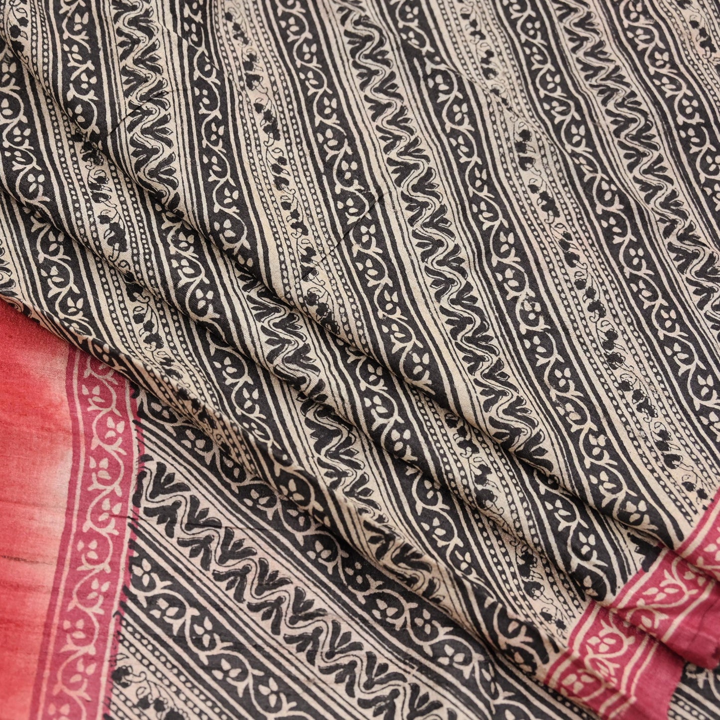 Indian Vintage Multi Saree Pure Khadi Silk Handloom Printed Sari Fabric 5yd Ethnic Wear Sari Floral Designs Dress making Crafting