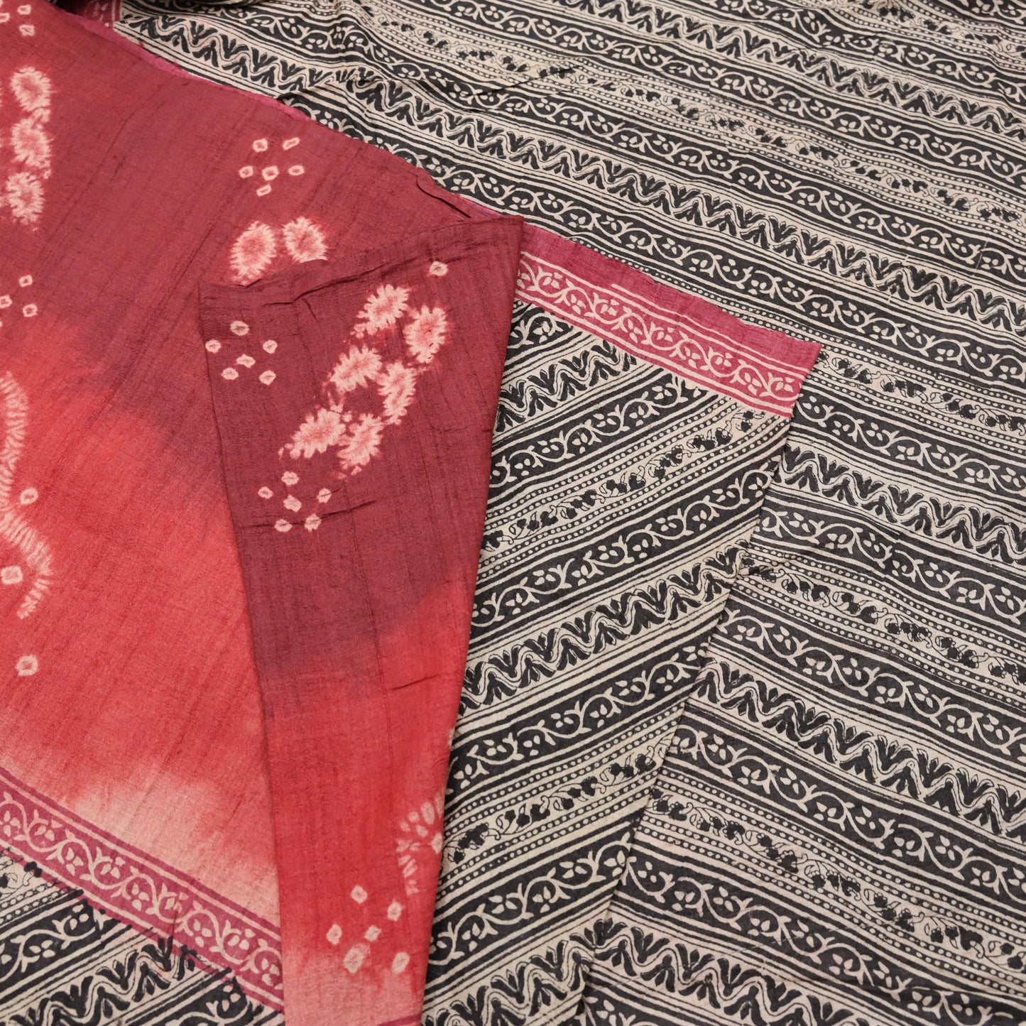 Indian Vintage Multi Saree Pure Khadi Silk Handloom Printed Sari Fabric 5yd Ethnic Wear Sari Floral Designs Dress making Crafting