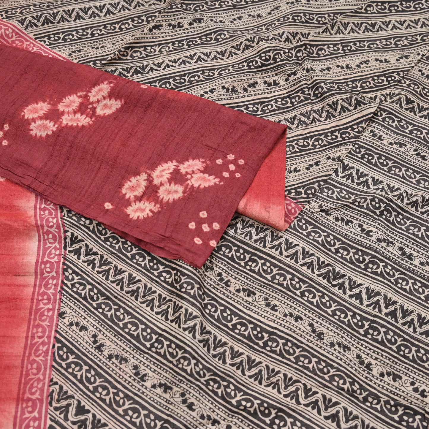 Indian Vintage Multi Saree Pure Khadi Silk Handloom Printed Sari Fabric 5yd Ethnic Wear Sari Floral Designs Dress making Crafting