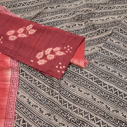 Indian Vintage Multi Saree Pure Khadi Silk Handloom Printed Sari Fabric 5yd Ethnic Wear Sari Floral Designs Dress making Crafting