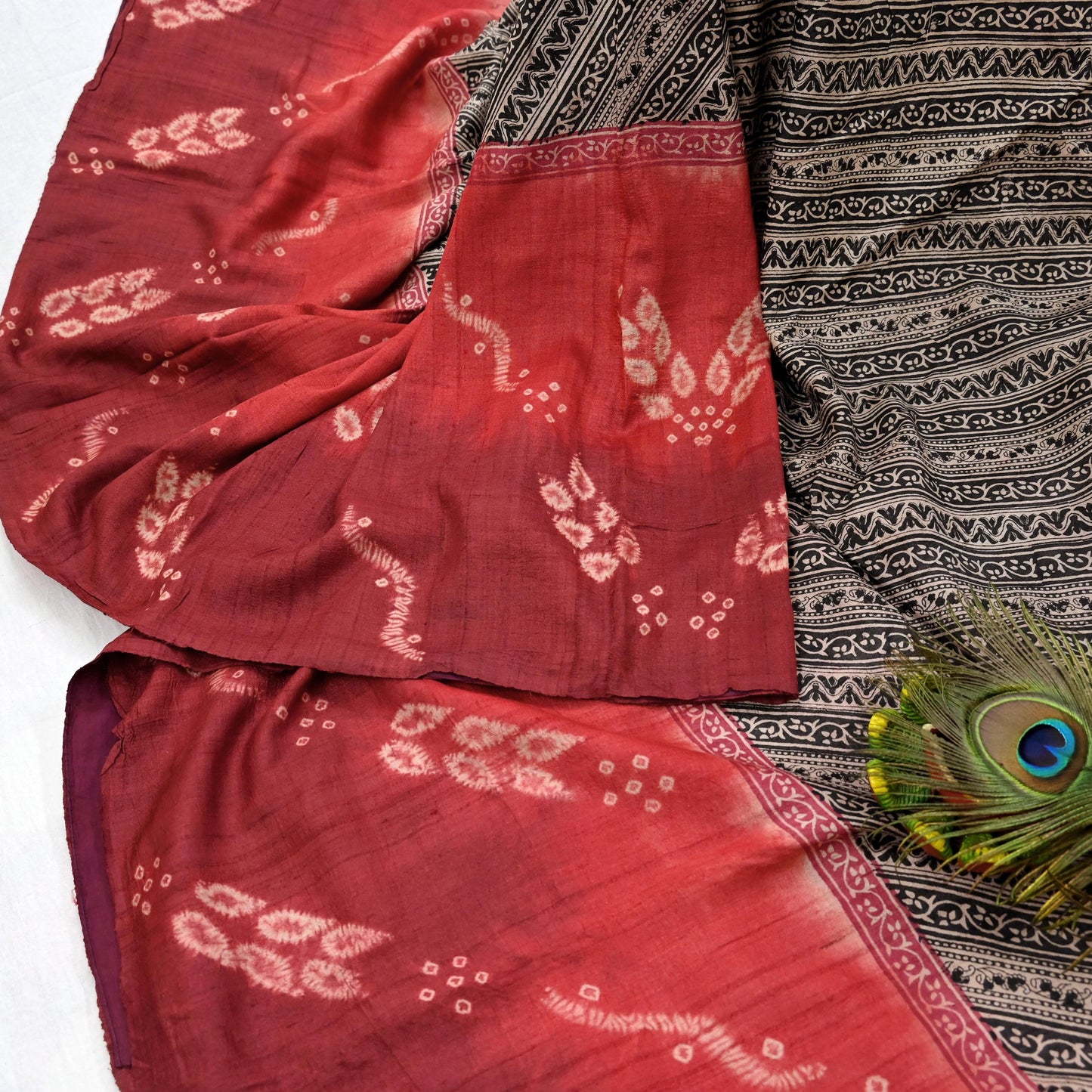 Indian Vintage Multi Saree Pure Khadi Silk Handloom Printed Sari Fabric 5yd Ethnic Wear Sari Floral Designs Dress making Crafting