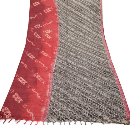 Indian Vintage Multi Saree Pure Khadi Silk Handloom Printed Sari Fabric 5yd Ethnic Wear Sari Floral Designs Dress making Crafting